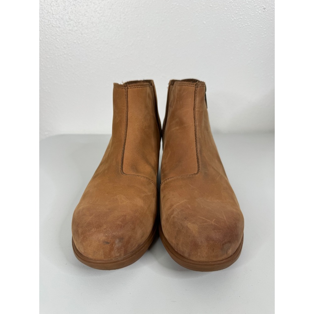 Sorel Brown Leather Wedge Ankle Boots Size 10 - Picture 2 of 8